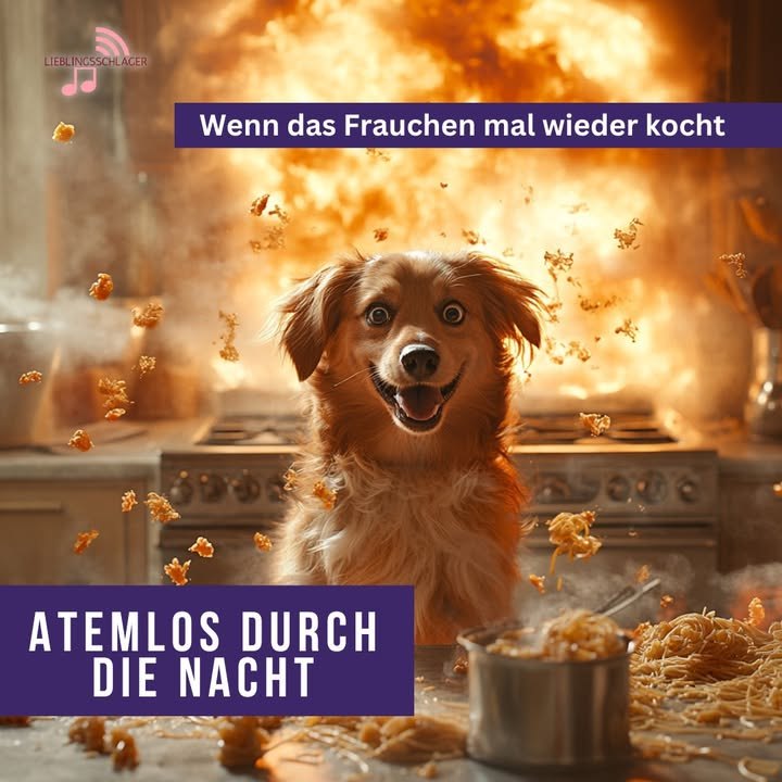 🎤 "Wenn Frauchen in der Küche zaubert und es knallt wie in Helene Fischers 'Atemlos durch die Nacht'!" 🎤