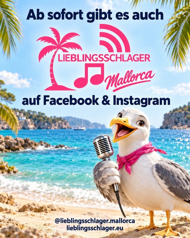 ☀️ Lieblingsschlager Mallorca gibt es jetzt auch auf Facebook und Instagram!