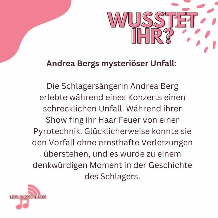 Wusstet ihr? Andrea Bergs mysteriöser Unfall: