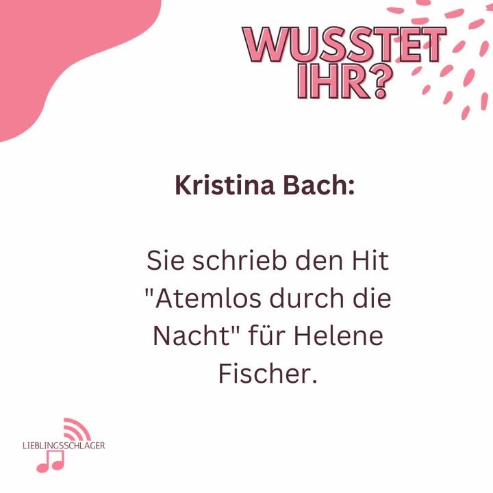 Wusstet Ihr? Kristina Bach: