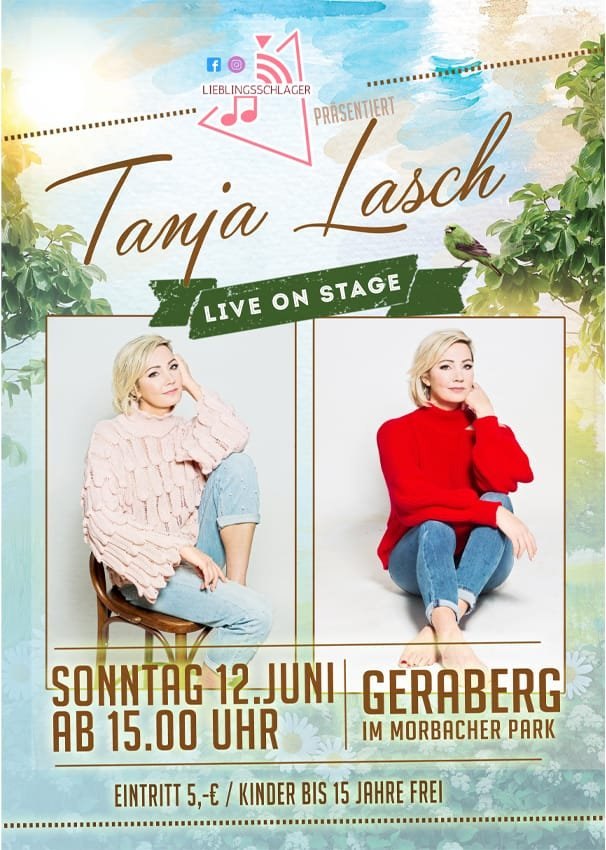 Auf der Lieblingsschlager Bühne am Wochenende in Geraberg. Nicht verpassen! Tanja Lasch live. Wir freuen uns!